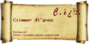 Czimmer Ágnes névjegykártya